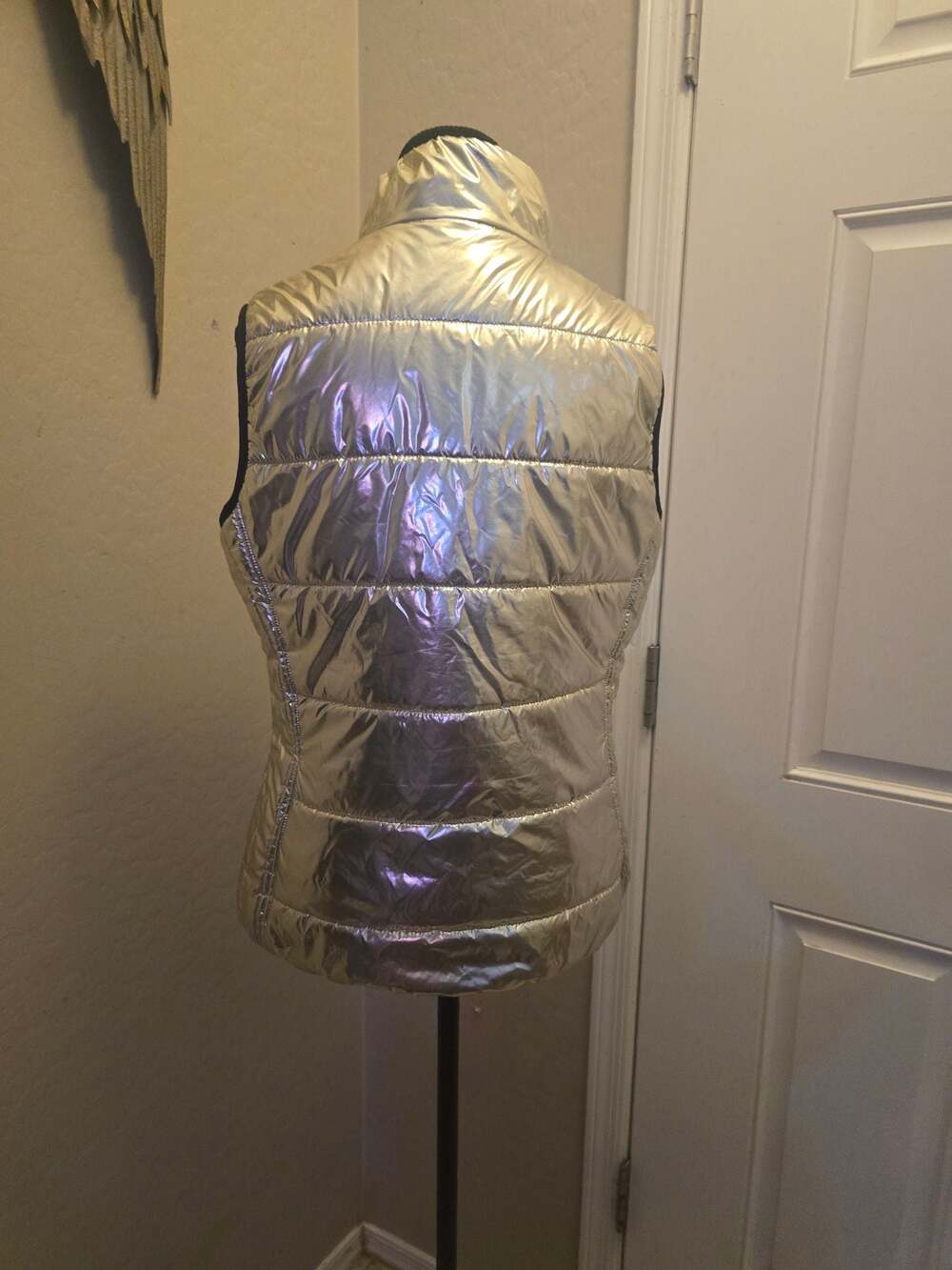 Lohla Sport Metallic Gold Quilted Puffer Vest - Picture 2 of 7